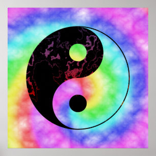 Póster Poster del arcoiris Yin Yang