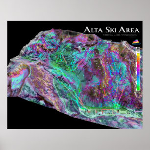 Póster Poster del área 3dSkiMaps del esquí de Alta