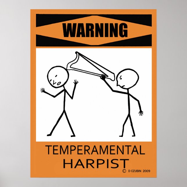 Póster Poster del arpist térmico de advertencia (Frente)