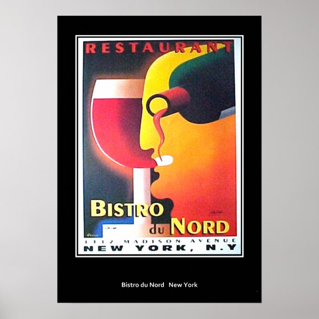Póster Poster del art déco de Restaurant Bistro Du Nord (Frente)