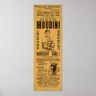 Póster Poster del artista de escape de HOUDINI VAUDEVILLE