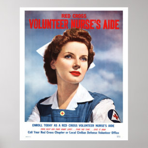 Póster Poster del asistente de enfermeras voluntarias