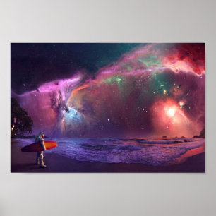 Póster Poster del astronauta de la nebulosa