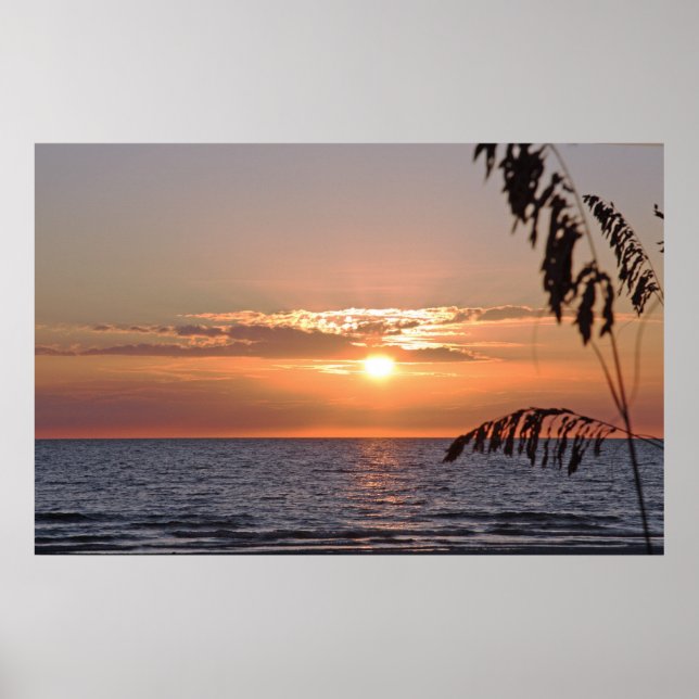 Póster Poster del atardecer de la isla del tesoro, vista  (Frente)