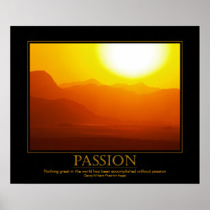 Póster Poster del atardecer del desierto motivacional de