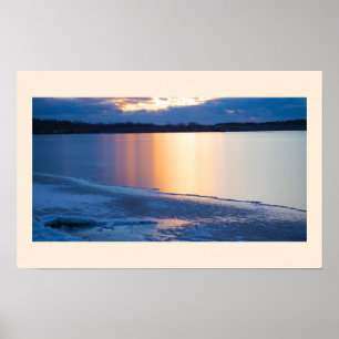 Póster Poster del atardecer fluvial
