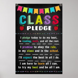 Póster Poster del aula de la promesa de clase