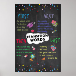 Póster Poster del aula de Transision Words