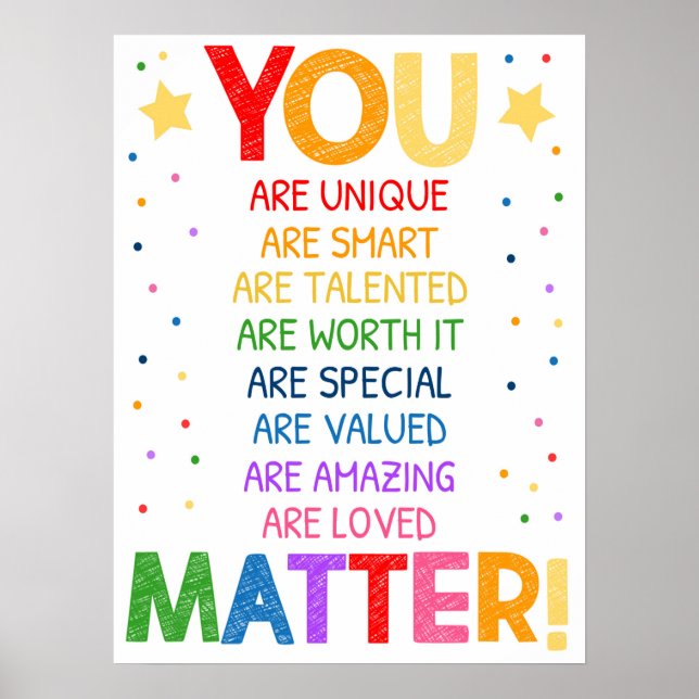 Póster Poster del aula You Matter (Frente)