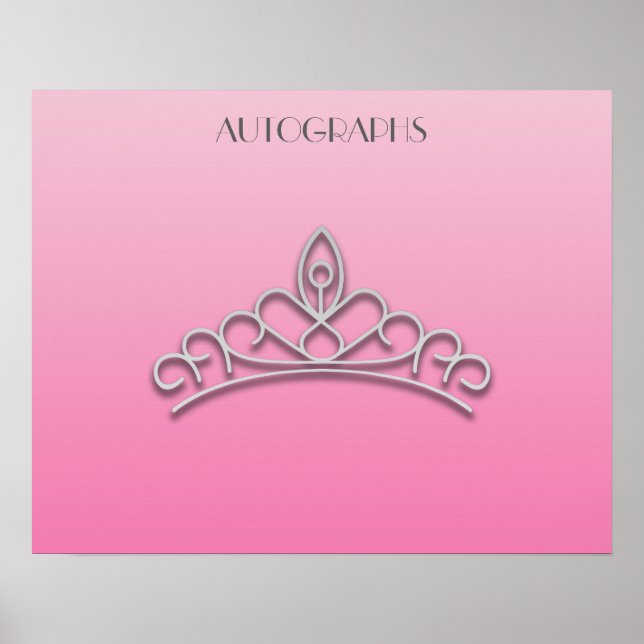 Póster Poster del autografo Tiara del concurso rosa y pla (Frente)