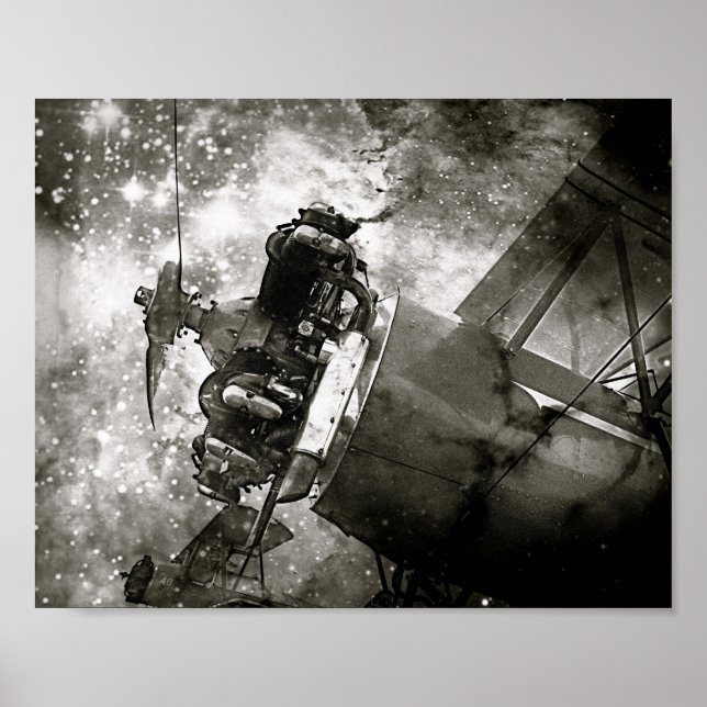 Póster Poster del avión B&W de guerra galáctica (Frente)