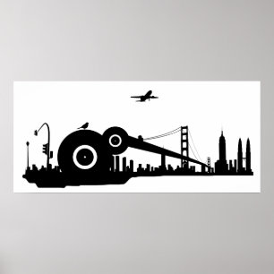 Póster Poster del avión de la ciudad de Sparrow - Colosal