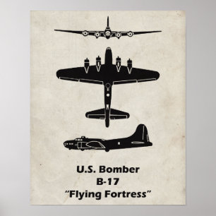 Póster Poster del avión de la Fortaleza Voladora B-17