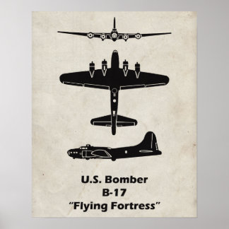Póster Poster del avión de la Fortaleza Voladora B-17