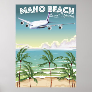 Póster Poster del avión Maho Beach Saint Martin