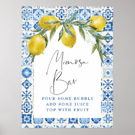 Póster Poster del bar Lemon Mediterranean Blue Tile Mimos