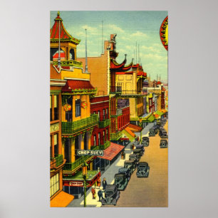 Póster Poster del Barrio Chino de San Francisco