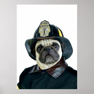 Póster Poster del barro amasado del bombero
