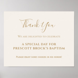 Póster Poster del bautismo de caligrafía de oro