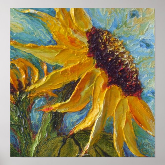 Póster Poster del Bella Artes de girasol amarillo (Frente)