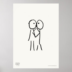 Póster Poster del beso - ilustracion del amor