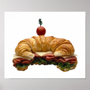 Póster Poster del bocadillo del Croissant