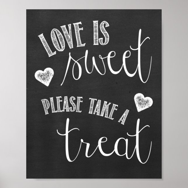 Póster Poster del Boda del tablero de postres (Frente)