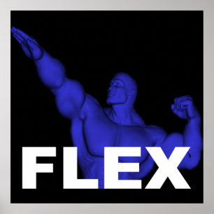 Póster Poster del Bodybuilding de la flexión