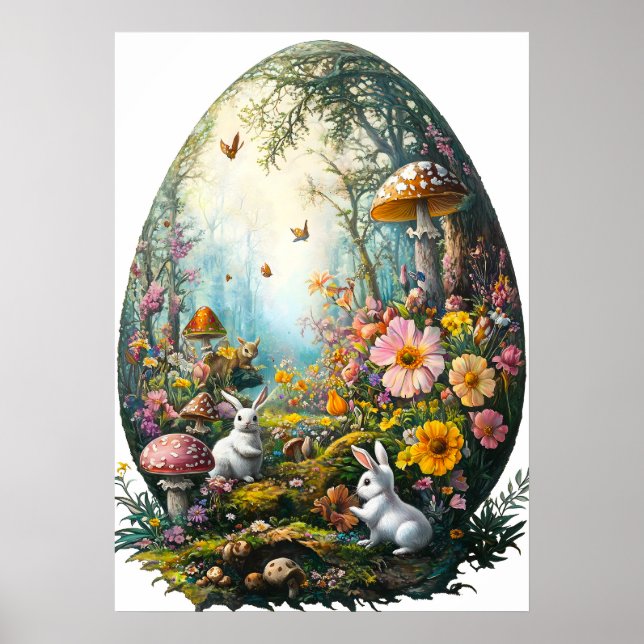 Póster Poster del bosque de huevos de pascua (Frente)
