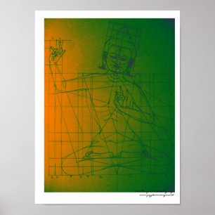 Póster Poster del bosquejo de Manjushri