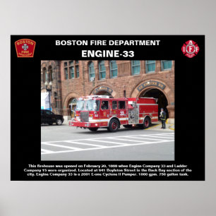 Póster Poster del Boston Fire Dept. Engine-33
