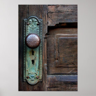 Póster Poster del botón de la puerta antigua