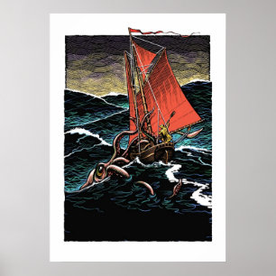 Póster Poster del calamar gigante