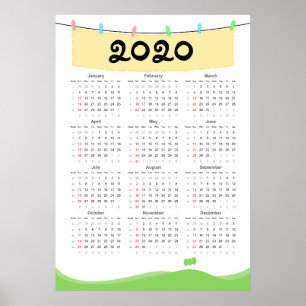 Póster Poster del Calendario 2020