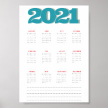 poster del calendario de 2021