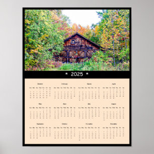 Póster poster del calendario de Barn en otoño de 2025