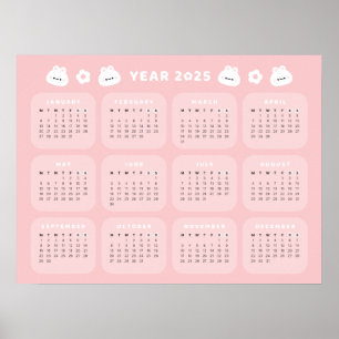 Póster Poster del calendario de Conejo 2025