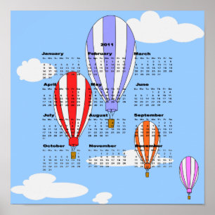 Póster poster del calendario de globos de 2011