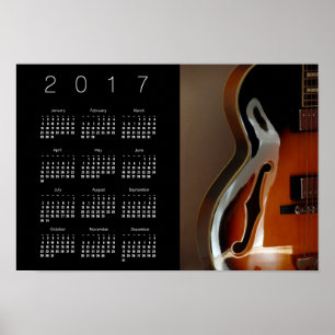 Póster Poster del calendario de guitarra de 2017
