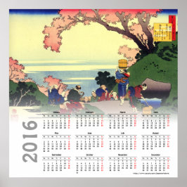 Póster poster del calendario de Hokusai 2016
