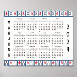 Póster Poster del calendario de juegos de Mahjong Tiles 2
