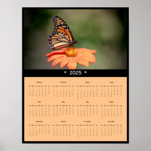 Póster poster del calendario de la pared de mariposas mon