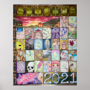 Póster Poster del calendario de octubre de 2021