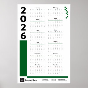 Póster Poster del calendario de pared corporativa de Gree