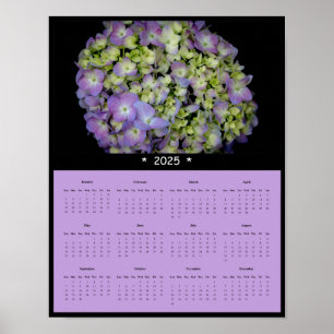 Póster poster del calendario de pared de las flores de pr