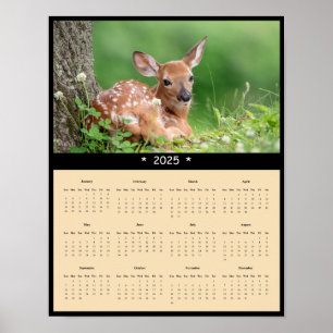 Póster poster del calendario de pared del alba del ciervo