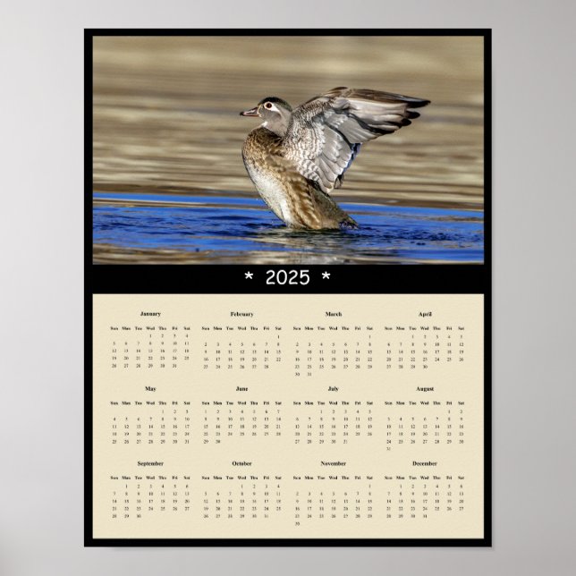 Póster poster del calendario de pared del pato de la made (Frente)