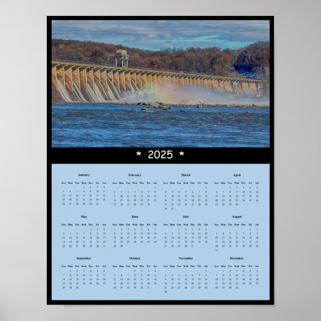 Póster poster del Calendario de Paredes de la Represa de  (Frente)