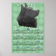 Poster del calendario de Schipperke 2024