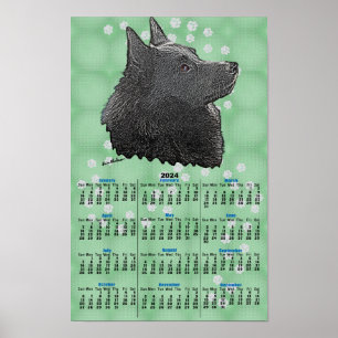 Póster Poster del calendario de Schipperke 2024